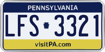 PA license plate LFS3321