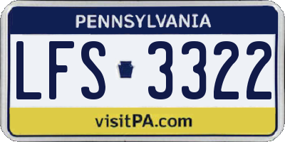 PA license plate LFS3322