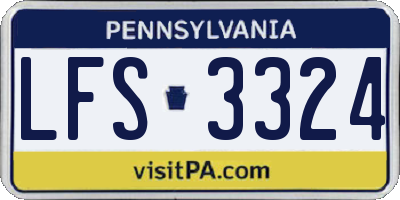 PA license plate LFS3324