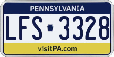 PA license plate LFS3328