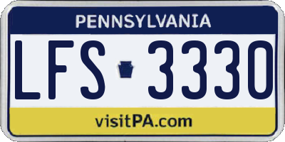 PA license plate LFS3330