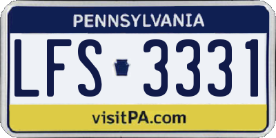 PA license plate LFS3331