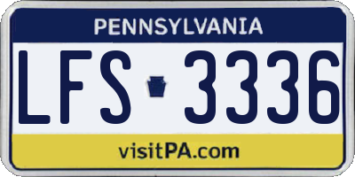 PA license plate LFS3336