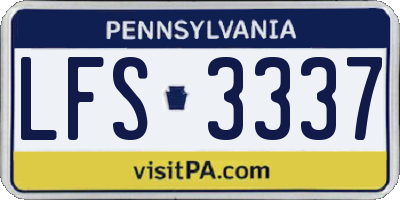 PA license plate LFS3337