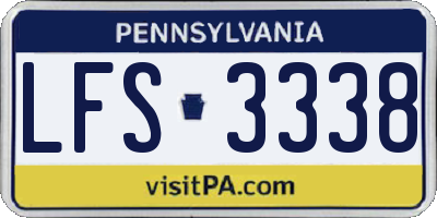 PA license plate LFS3338
