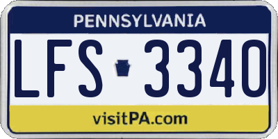 PA license plate LFS3340