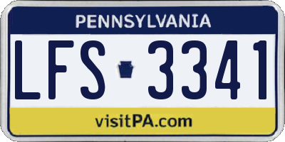 PA license plate LFS3341