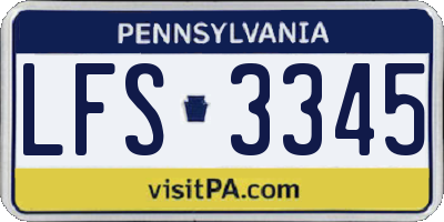 PA license plate LFS3345