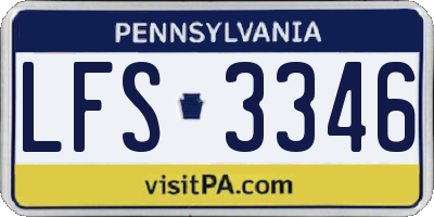 PA license plate LFS3346