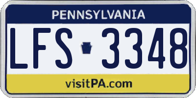 PA license plate LFS3348