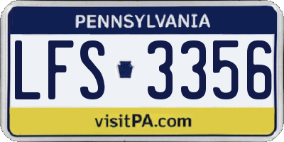 PA license plate LFS3356