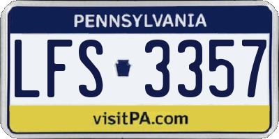 PA license plate LFS3357