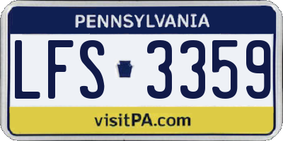 PA license plate LFS3359