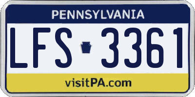 PA license plate LFS3361