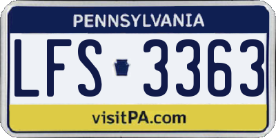 PA license plate LFS3363