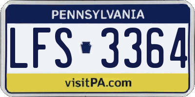 PA license plate LFS3364