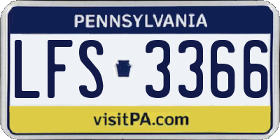 PA license plate LFS3366