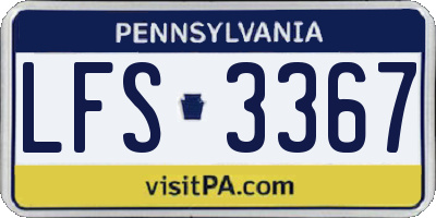 PA license plate LFS3367