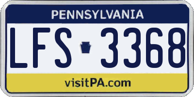 PA license plate LFS3368