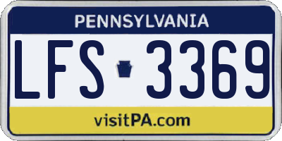PA license plate LFS3369