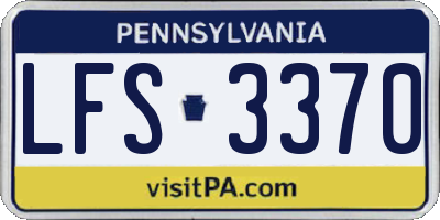 PA license plate LFS3370