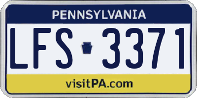 PA license plate LFS3371
