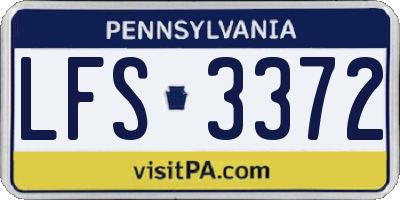 PA license plate LFS3372
