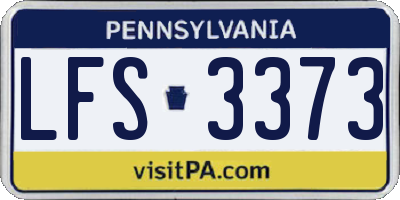 PA license plate LFS3373