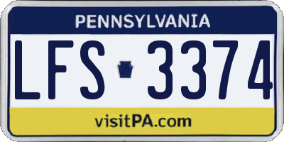 PA license plate LFS3374