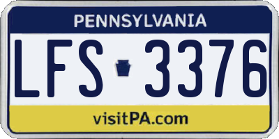 PA license plate LFS3376