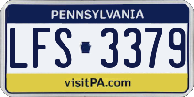PA license plate LFS3379