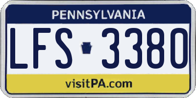 PA license plate LFS3380