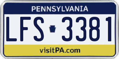 PA license plate LFS3381