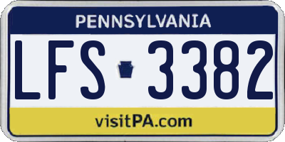 PA license plate LFS3382