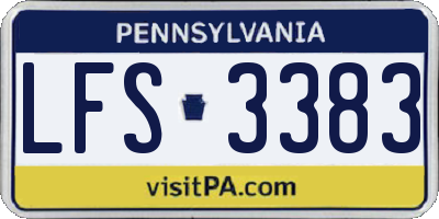 PA license plate LFS3383