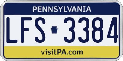 PA license plate LFS3384