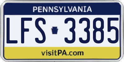 PA license plate LFS3385