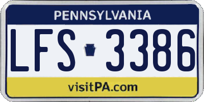 PA license plate LFS3386