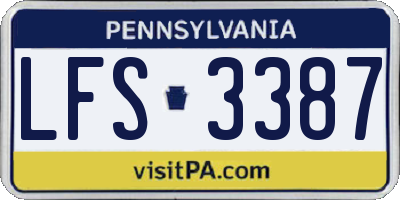 PA license plate LFS3387