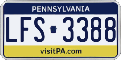 PA license plate LFS3388