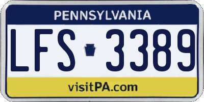 PA license plate LFS3389