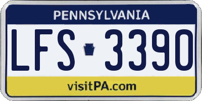 PA license plate LFS3390