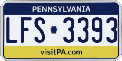 PA license plate LFS3393