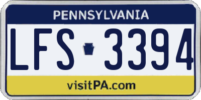 PA license plate LFS3394