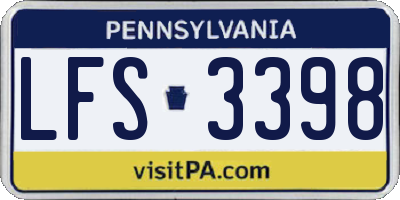 PA license plate LFS3398