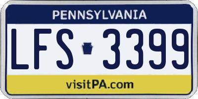 PA license plate LFS3399
