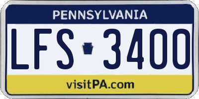 PA license plate LFS3400