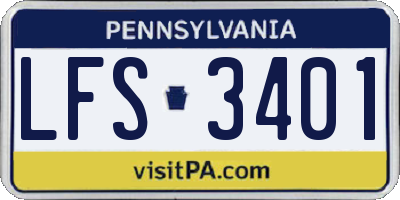 PA license plate LFS3401