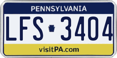 PA license plate LFS3404