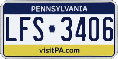 PA license plate LFS3406